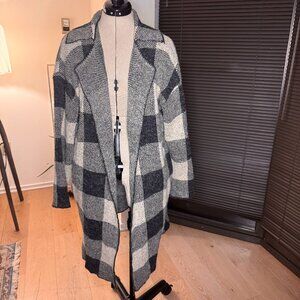 Grey Checked Cardigan
